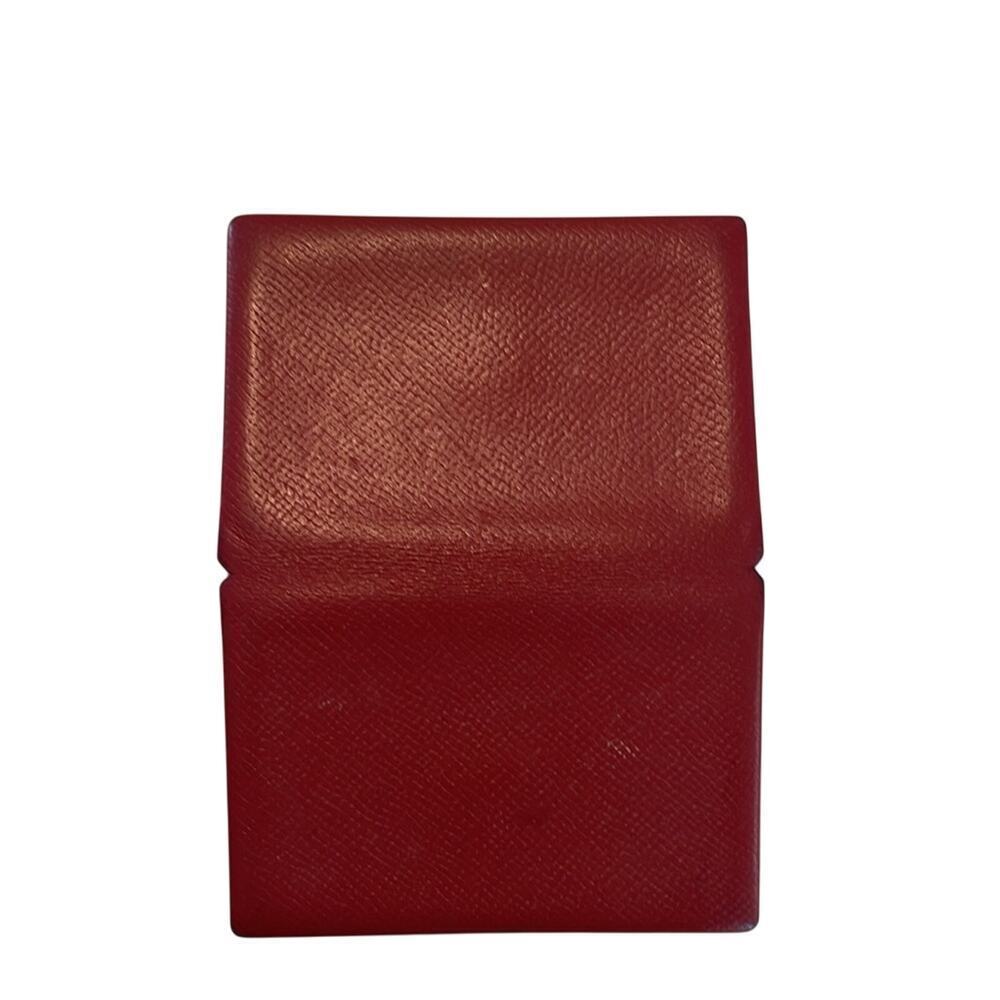 Hermes Red Leather Luxury Card Holder - Picture 2 of 4